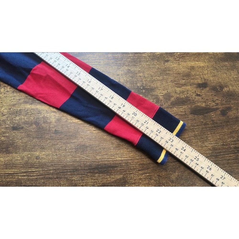 Ralph Lauren Womens Rugby Shirt Dress Red Navy Striped Long Sleeve Crest Small - Picture 8 of 8